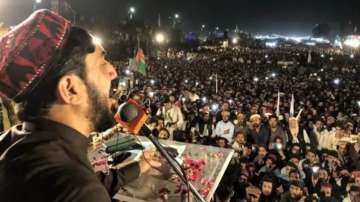 Pashtun political party leader addressing a rally in Pakistan