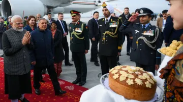 Prime Minister Narendra Modi arrives for the BRICS Summit in Kazan