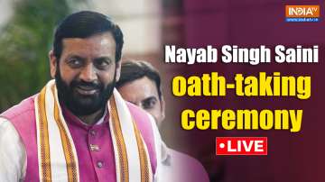 Nayab Singh Saini oath-taking ceremony LIVE