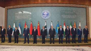 EAM Jaishankar with senior leaders of SCO countries at the Islamabad Summit.