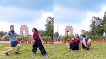 Girl dance with US man on Bhojpuri song near India Gate, VIDEO goes viral