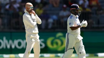 Rishabh Pant and Nathan Lyon engaged in the IPL auction talks during the first Test in Perth on Friday, November 22