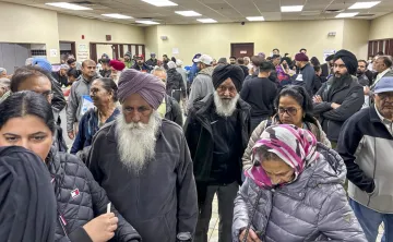 Indian-origin people at a consular service camp in Canada