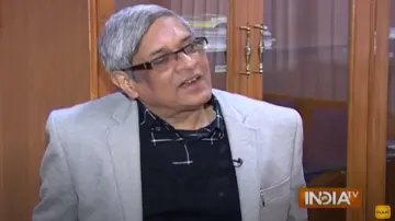 Bibek Debroy during an interview with India TV in 2015.