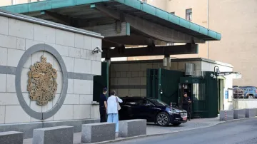  British ambassador drives out of the embassy in Moscow, Russia 