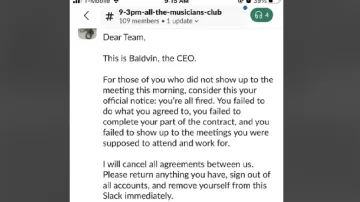 Snap shot of the message from the CEO