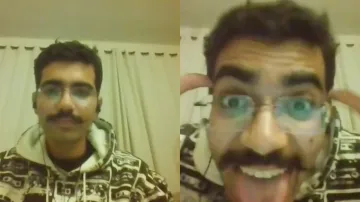 Man makes faces during online interview | WATCH