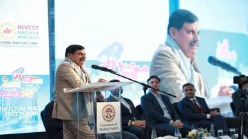 Madhya Pradesh CM Mohan Yadav at an event in London