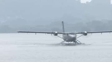 Andhra Pradesh Chief Minister Chandrababu Naidu, seaplane trial run demo flight launch, Andhra seapl