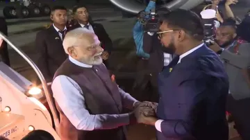 PM Modi arrives in Guyana. 