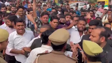 UPPSC, protest, Prayagraj 