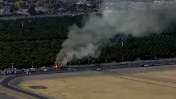 Smoke rising from a deadly plane crash 