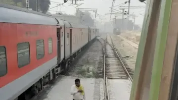 Uttar Pradesh train accident, train accident, train accident averted as two trains came on same trac