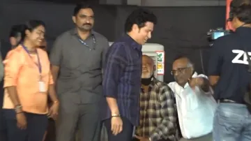 Sachin Tendulkar meets Vinod Kambli.