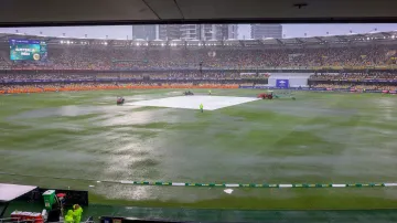 The Gabba outfield in Brisbane took a lot of water by the second session