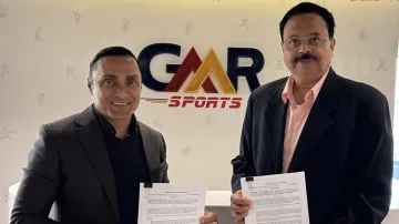 Rahul Bose, President of Rugby India and P. K. S. V. Sagar, President of GMR Sports.