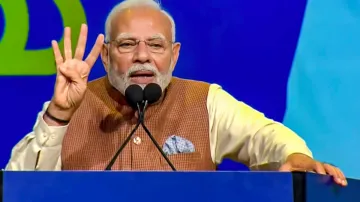 PM Modi addresses Indian diaspora in Kuwait.