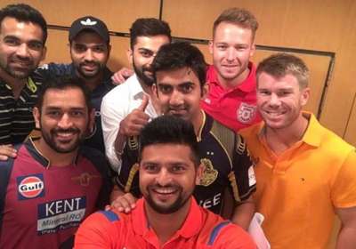 Indian Premier League 2016 is now officially on. Many celebrities performed in the opening ceremony and ended it with all glitz and glamour. 
This was a special moment when all 8 IPL captains took selfie before tournament briefing. 