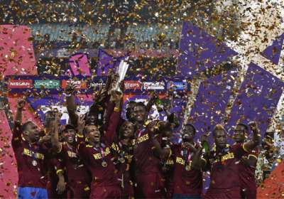 A late blitz from Carlos Brathwaite, with 34 off 10 balls, and a stupendous 85 not out from Marlon Samuels ensured West Indies grab a thrilling four-wicket victory to beat England and emerge as the World Twenty20 champions at the Eden Gardens here on Sunday.

West Indies needed 19 runs off the last over and Brathwaite hit Ben Stokes for four massive sixes which took them home. For England, left-arm pacer David Willey picked up figures of 3/20.

This is the second World T20 title for West Indies, who had previously won it in 2012.


