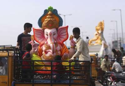 It&rsquo;s Ganesh Chaturthi today and the entire country is indulged in the festivity as they welcome the Vighanharta this year. 
The marks the birthday of Lord Ganesha and is generally celebrated for 10-14 days. 
Several artistic statues of Ganpati are being installed in colorfully decorated &lsquo;pandals&rsquo; in homes, localities and temples. 
On this day, devotees pray to the God for prosperity and unhindered new beginnings. Also known as 'Vinayak Chaturthi', the festival is celebrated during the Hindu month of Bhadra (mid-August to mid-September). The festival ends on the 14th day of the fortnight, called 'Ananta Chaturdashi' after which the idol of Lord Ganesha is immersed in water. During the festival, local communities put up public pandals for mass worship, while families bring home small clay idols to pray. 
Not just the aam admi, but several celebs are also spotted celebrating the festival. 
Here&rsquo;s a looks at the Ganesh Chaturthi celebrations in India