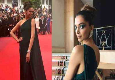Actress Deepika Padukone managed to impress fashion police with her first look at the red carpet of Cannes Film Festival. She continued to charm people on her second day. The actress donned thigh-high slit green gown and raised the temperature of the event.