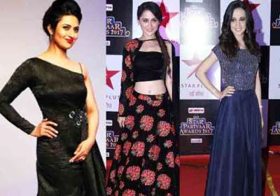 TV celebs mesmerised everyone with their stylish appearances as they graced Star Parivaar Awards 2017. From Divyanka Tripathi to Sanaya Irani, Tv stars put their stylish foot forward and didn&rsquo;t disappoint their fans.