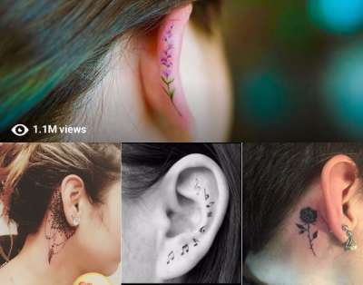 10 Best Inner Ear Tattoo Designs - Pretty Designs | Inner ear tattoo, Ear  tattoo, Ear