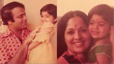 This is a picture of Shilpa Shetty with her father on the left and with her mother on the right. Shilpa&rsquo;s pet name is Manya and her mother calls her babucha or honeybunch. Isn&rsquo;t that cute? 