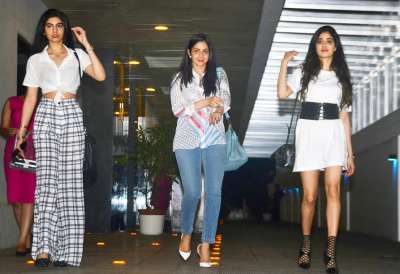 Sridevi was spotted with her two gorgeous and stunning daughters, Jhanvi and Khushi Kapoor at Hakkasan, a restaurant in Bandra