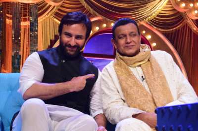 Saif Ali Khan recently appeared on Sony TV's The Drama Company show to promote his upcoming film Chef. In the event, the actor was seen bonding with the show's host and veteran actor Mithun Chakraborty.