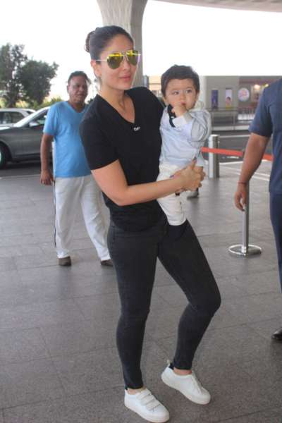 Actress Kareena Kapoor Khan and his son Taimur Ali Khan were recently spotted at the Mumbai airport. Bebo was taking his baby to Delhi to resume the shooting of her upcoming film Veere Di Wedding. Needless to say, the little star was stealing the limelight from her mother.