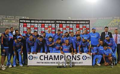 India came up trumps in a battle of nerves against a gutsy New Zealand to win the all-important third and final ODI by six runs and clinch their seventh successive bilateral series by 2-1 margin in Kanpur on Sunday.