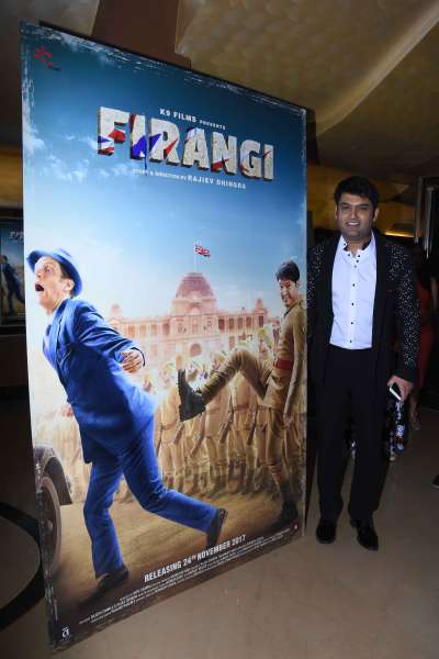 Comedian Kapil Sharma, who is gearing up for the release of his upcoming film Firangi, recently launched its trailer. The event was attended by the entire cast of the film. Kapil was all smiles as he interacted with media.