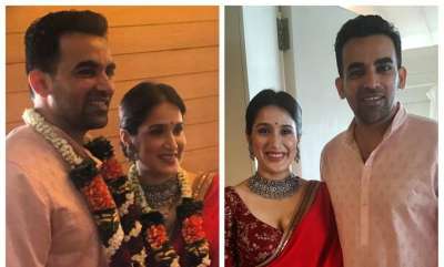 Former cricketer Zaheer Khan and actress Sagarika Ghatge finally tied the knot today through a court marriage. The couple looked match made in heaven. The pictures are doing the rounds on social media. Zaheer and Sagarika will make you believe that true love exists.