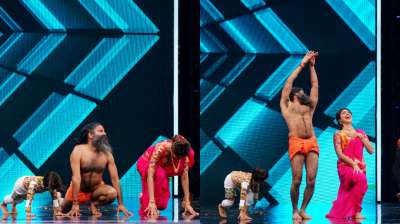 The Bollywood's poster-girl for fitness, Shilpa Shetty and yoga guru Baba Ramdev shared the stage of Super Dancer-Chapter 2 to do some asanas.