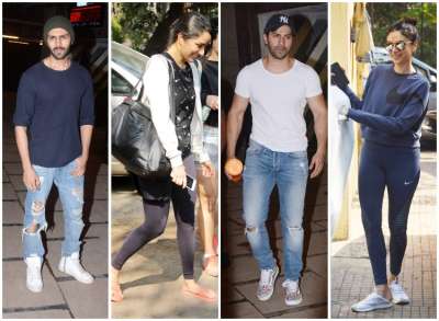 Celebrities are notorious for hitting the fitness circuit, and aren't we glad they do. It's a friendly reminder that they too work hard to get their enviable. Today, few of the celebrities like Varun Dhawan, Shraddha Kapoor, Aditi Rao Hydari and Kartin Aryan were clicked outside their respective gyms by the shutterbugs. 