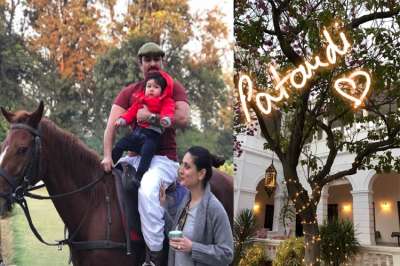 Actors Saif Ali Khan and Kareena Kapoor Khan are in Pataudi palace to celebrate the birthday of their son Taimur Ali Khan. The little star has turned one on December 20 and needless to say, the celebration is royal. The Pataudi palace is beautifully decked up to make the occasion special. The glimpse of the celebration is shared by Taimur&rsquo;s aunt Karisma Kapoor on social media.