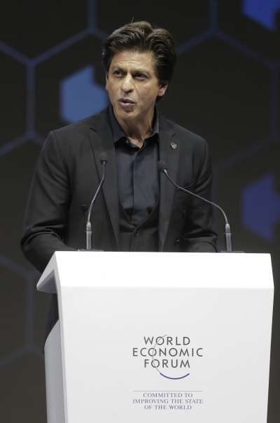 Superstar Shah Rukh Khan delivered a speech when receiving a Crystal Award during a ceremony on the eve of annual meeting of the World Economic Forum in Davos. The award celebrates the achievements of leading artists who are bridge-builders and role models for all leaders of society.