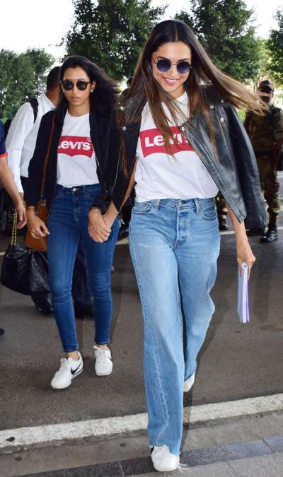 Actress Deepika Padukone who is on cloud nine after the massive success of her recent film Padmaavat was recently spotted twinning with her sister Anisha Padukone at Mumbai Airport. The sisters duo wore the same outfit, rocking the casual twinning look. 