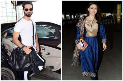 Celebrities are always on the move. Though, travelling is a hectic task, they manage to even pursue that in style. While some celebs don casual attires for travelling, some try to give us some serious fashion goals. Today, two of our favourite stars, Shahid Kapoor and Soha Ali Khan were spotted at the airport in the morning. 