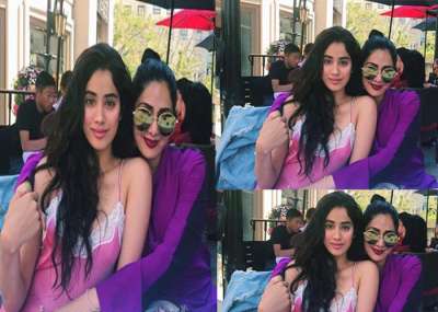 Sridevi and her daughter Janhvi Kapoor are looking simply beautiful in their perfect purple and pink dresses. 