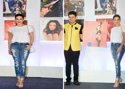 Bollywood actress Sunny Leone along with her husband Daniel Weber also attended the calendar launch of Dabboo Ratnani. 
