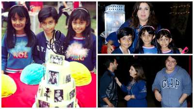 It was Bollywood choreographer cum director Farah Khan's triplet's- Anya, Czar and Diva's 10th birthday and the doting mom made the occasion special for them.
