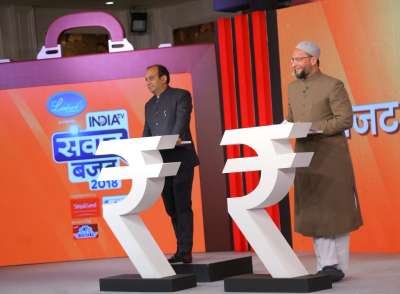 BJP's Sudhanshu Trivedi and AIMIM's Asaduddin Owaisi attended India TV Budget Conclave