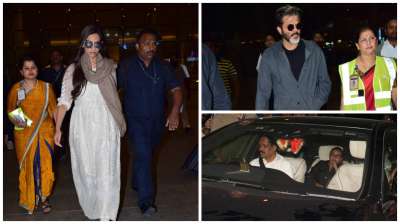 Actress Sonam Kapoor was spotted with her father Anil Kapoor at airport post sudden demise of her aunt Sridevi. Also, Bollywood celebrities have started arriving at Anil Kapoor's house.