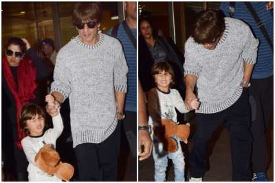 Superstar Shah Rukh Khan and his son AbRam have returned from their vacation. Both of them were spotted at Mumbai airport but the little star looked miffed with paparazzi.&amp;nbsp;