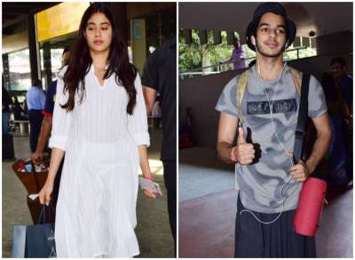 Janhvi Kapoor and Ishaan Khatter, who will be seen in Karan Johar's Dhadak, are back in Mumbai city.&amp;nbsp; The duo&amp;nbsp;was in Kolkata for their film's shooting and, today they were snapped at the airport.