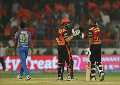 Opener Shikhar Dhawan (77*) and captain Kane Williamson (36*) knitted an unbeaten 120-run stand for the second-wicket to power Sunrisers Hyderabad to an emphatic nine-wicket win against Rajasthan Royals in the IPL 2018 Match 4 on Monday.
