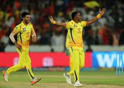 Dwayne Bravo consistently bowled in the block hole in a tense finish as Chennai Super Kings prevailed over a weakened Sunrisers Hyderabad by four runs to consolidate their position at the top of the order in the Indian Premier League (IPL) in Hyderabad on Sunday.