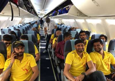 Chennai Super Kings (CSK) leading campaigners Suresh Raina, Harbhajan Singh and Ravindra Jadeja reached Mumbai on Tuesday, four days before their IPL 2018 opening match against defending champions Mumbai Indians at Wankhede Stadium.